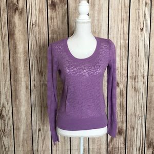 Ann Taylor Purple Loose-knit Sweater Small